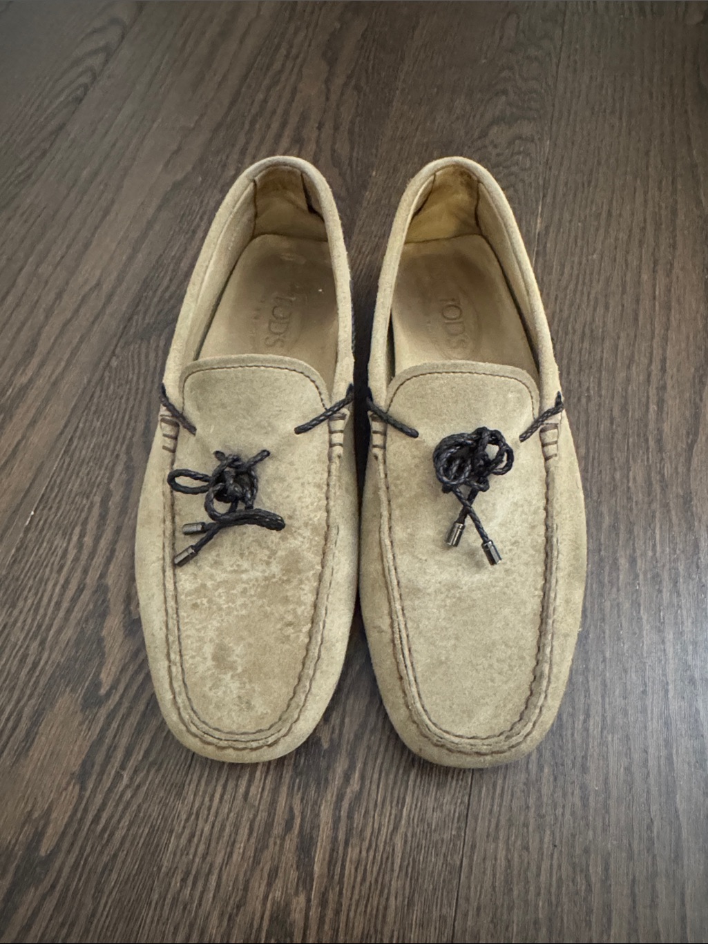 Tod's Tan Suede Tassel Driving Loafers